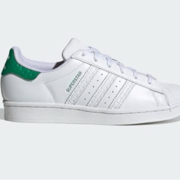 Adidas Superstar Originals Classic Shell-toe Cloud White Green Size 6 - Picture 3 of 11